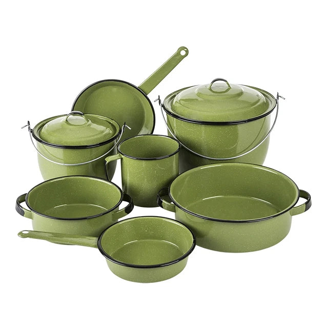 Cinsa 9PC Huasteca Cookware Set Pewter Green Cinsa 9PC Huasteca Cookware Set Pewter Green